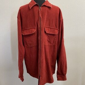 Vintage The Territory Ahead Mens Chore Barn Jacket Shacket Full Zip Red Sz Large